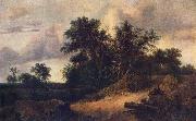 RUISDAEL, Jacob Isaackszon van Landscape with a House in the Grove about 1646 Spain oil painting artist